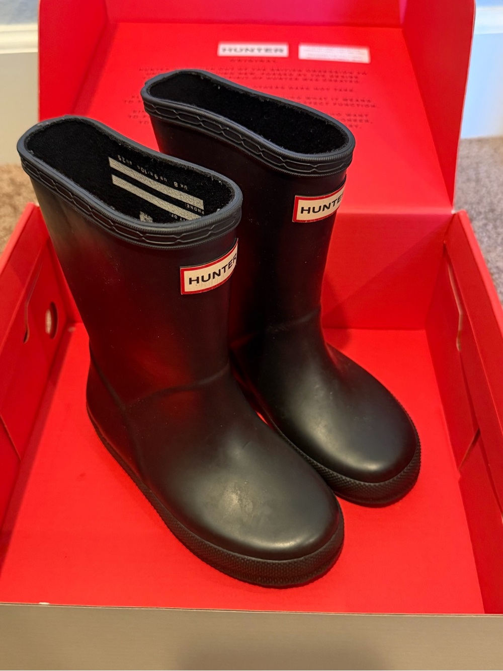 Hunter Kids Black Waterproof Rain Boots